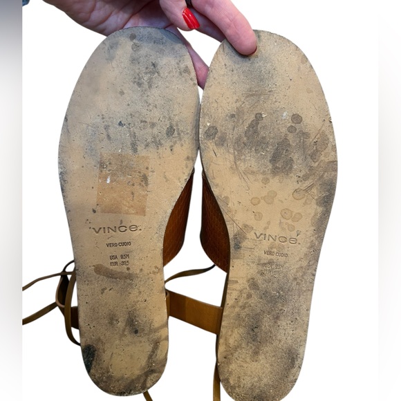 Vince Forster Leather Strappy Lace Up Sandals - Picture 10 of 13